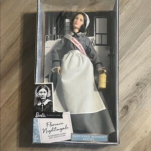 Barbie Inspiring Women Florence Nightingale Doll in Gray and White